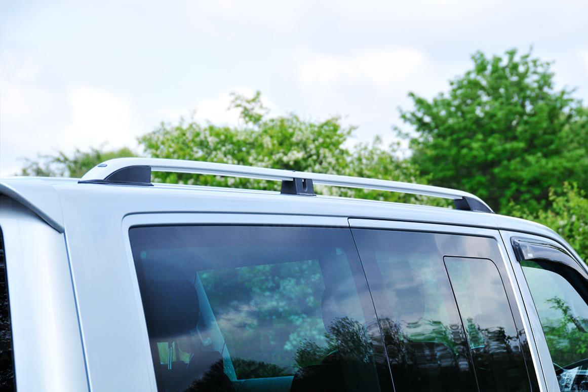 VW TRANSPORTER T6 2015 LWB Black DST Roof Rails Bars OEM Quality MARGESHERWOOD キーリング
