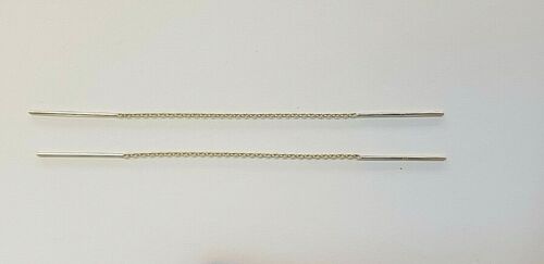 Genuine Solid Yellow 9k 9ct Gold Ladies Thread Earrings Stamped 375 Beautiful - Picture 2 of 8