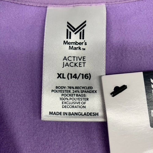 NWT Member's Mark Girls Active Full-Zip Jacket XL (14/16) Purple - Picture 2 of 7