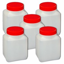 5 Stück Vierkantflasche mit Schraubkappe 0,5L Weithalsflasche Küchendose Flasche