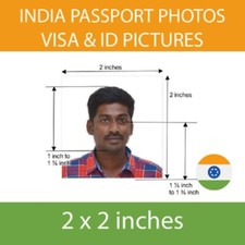 2x Indian USA Passport Visa OCI Photos Printed - 2x2in Passport Picture Printing