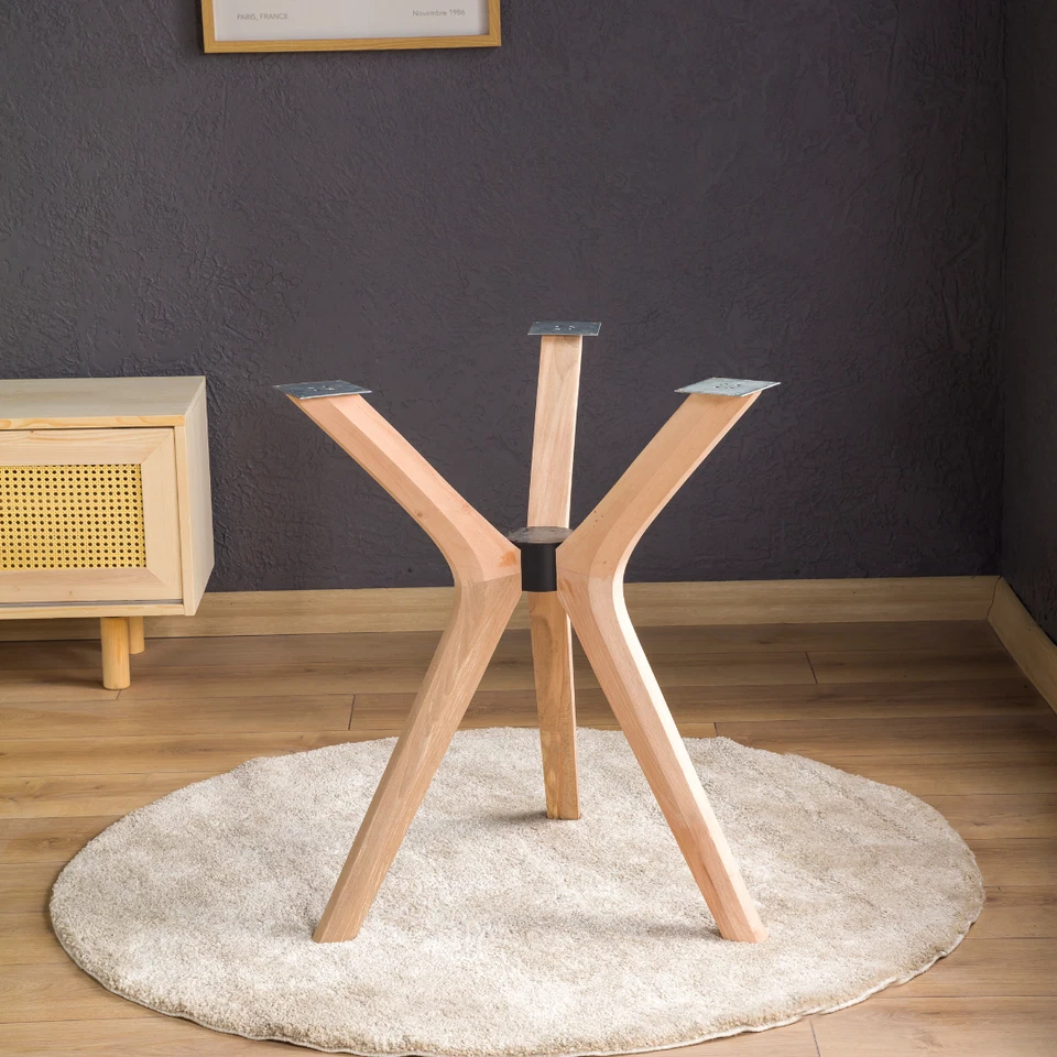 Pata de pedestal para mesa, patas de araña de madera maciza de haya para mesas redondas de vidrio Foto 4 de 4