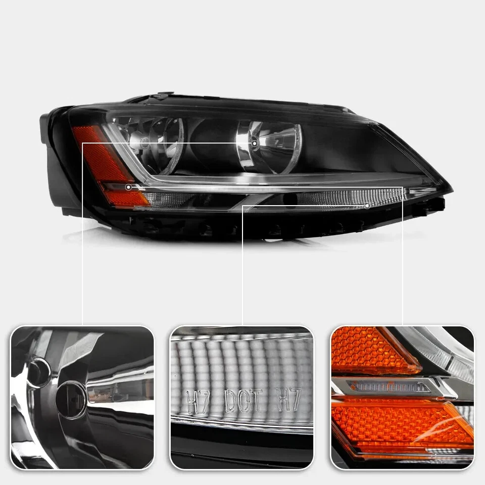 [Halogen] For 2017-2018 Volkswagen Jetta Sedan Passenger Headlight w/LED DRL RH - Image 4 of 4