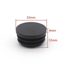 1.25"(32mm) PE Plastic Tubing End Caps, 20Pcs Round Hole Plug Insert, Black