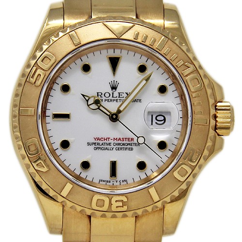 Rolex 16628 Yacht-Master 40mm Yellow Gold White Dial Automatic WARRANTY #2118-1