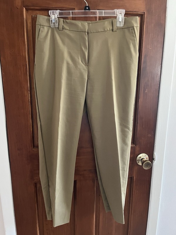 Prologue Cropped Capri Dressy Stretch Pants Olive Green Size 8 Preowned Excellen