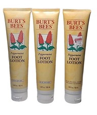  LOT OF 3  BURT'S BEES  Peppermint FOOT LOTION 3.38 oz / 100 mL New  Sealed