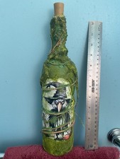 Halloween Glass Witch Potion Bottle Hand Crafted Apothecary Rustic One of a Kind