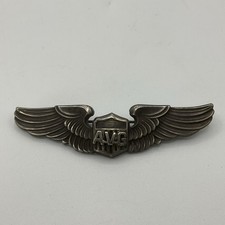 Vintage NS Meyer Sterling Silver AVG Winged Badge Pilot Aviation Pin 20.4g