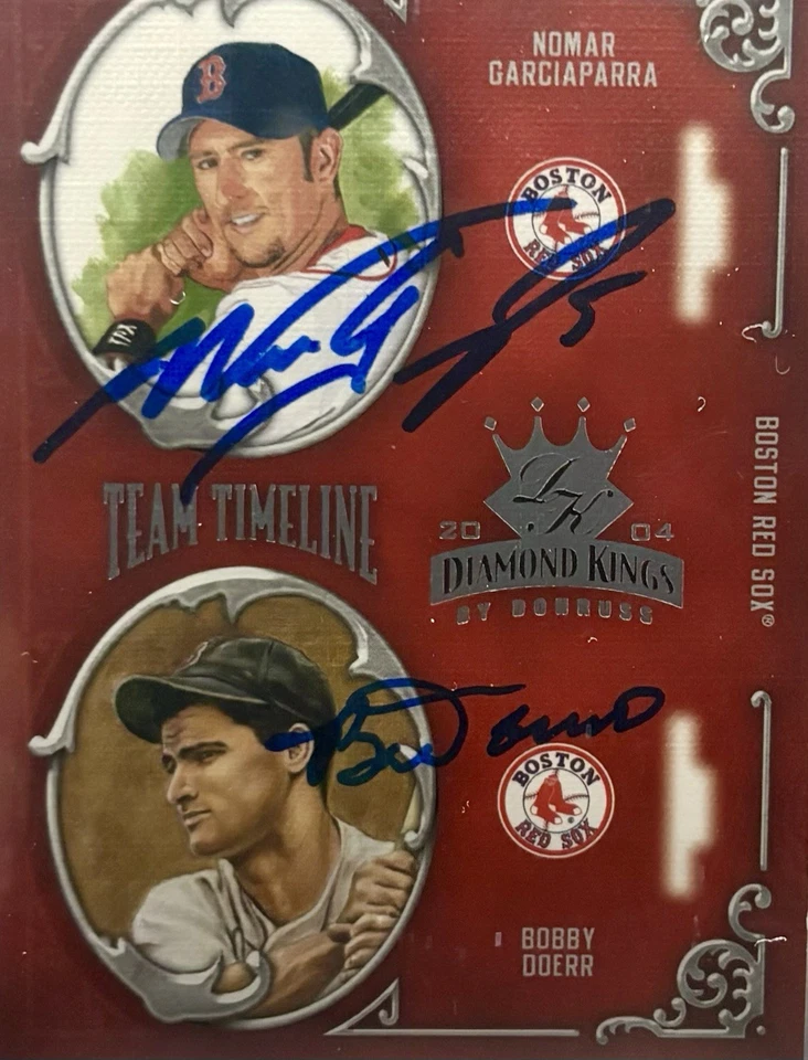 Donruss Diamond Kings #TT5 2004 Nomar Garciaparra y Bobby Doerr BGS doble 10 automático Foto 2 de 3