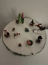 10 Piece Assorted Christmas Village People, & Accessories Mixed Lot