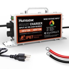 Humsienk Waterproof 48V 15A LiFePO4 Battery Charger Aluminum Shell Ideal Outdoor