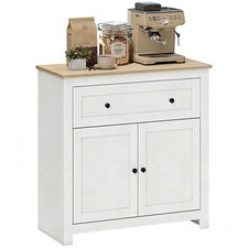 HOMCOM Sideboard, Kitchen Storage Cabinet w/ Adjustable Shelf, Drawer, Cream