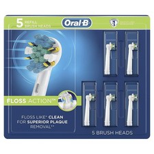 Oral-B Floss Action Replacement Toothbrush Heads Refills 5 Brush Heads