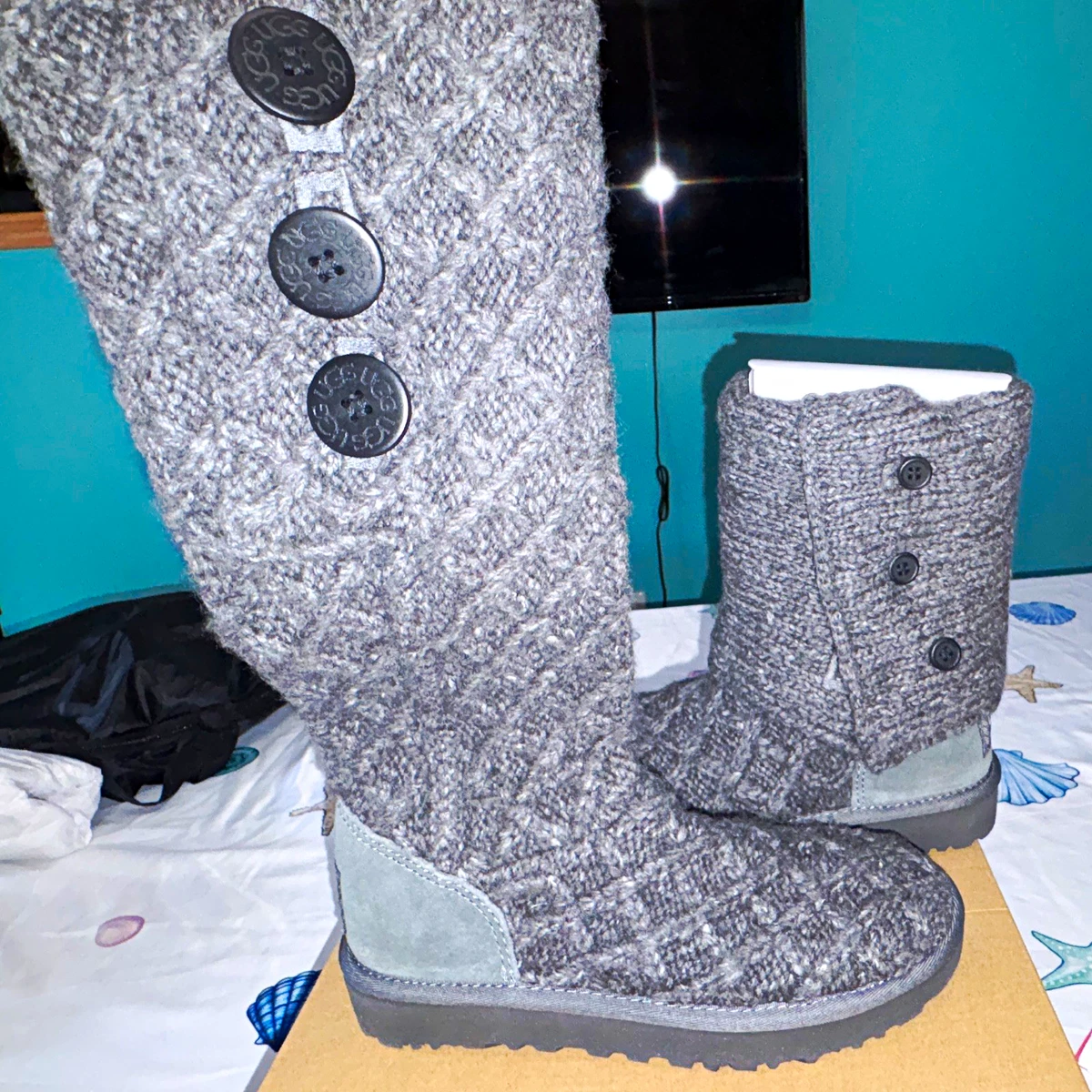 UGG Knit Gray Boots for Women for sale | eBay