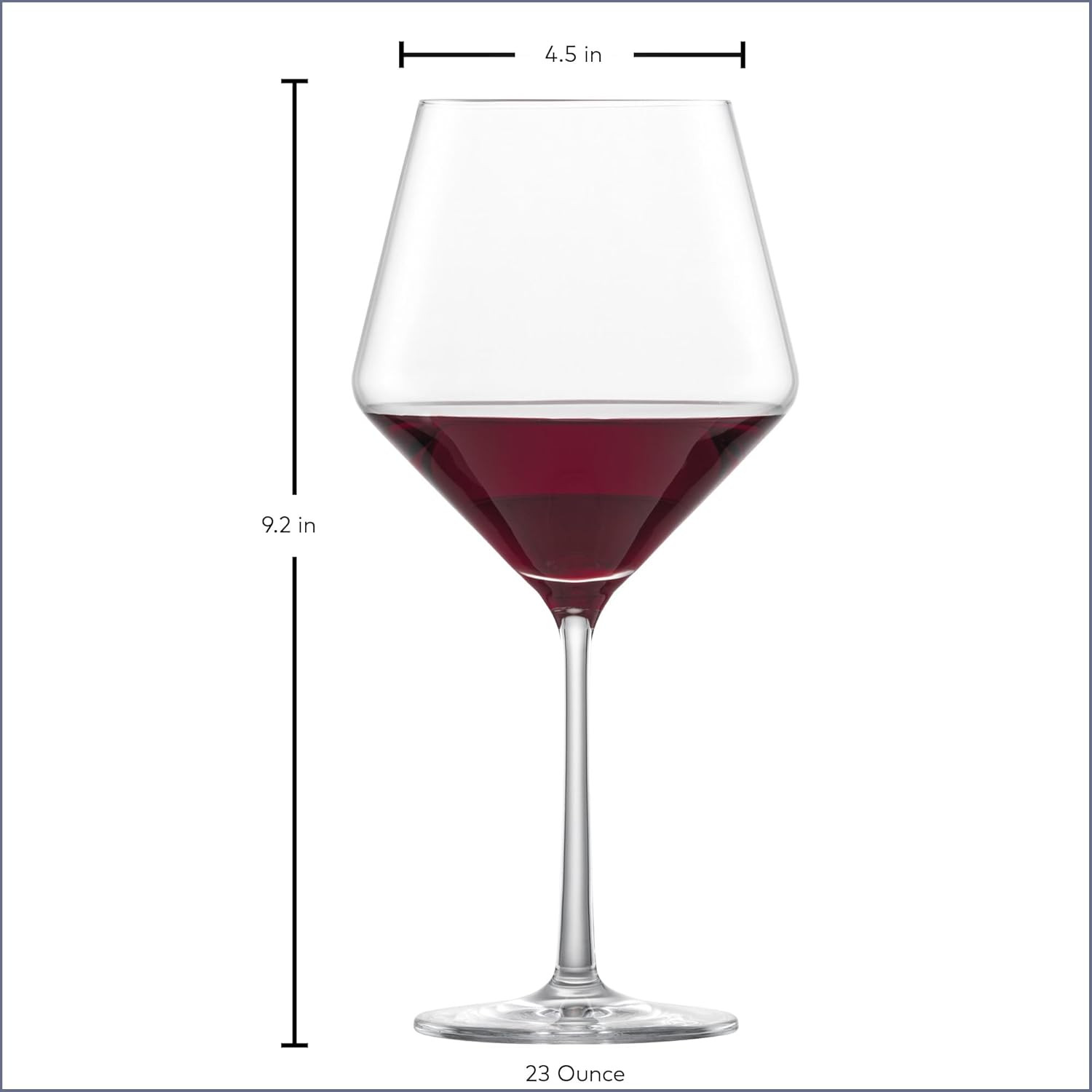 Pure Burgundy Red Wine Glass (Set of 6), Graceful Burgundy Glasses for Red Wine,