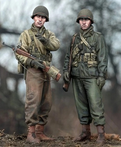 1/35 Resin Model Kit WWII US Army Infantry Set 2 Figures Unassembled Unpainted - Picture 2 of 3