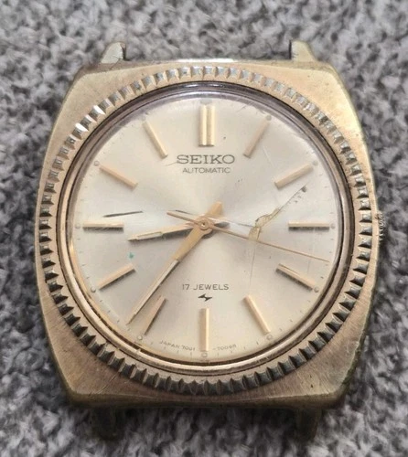 Vintage Seiko Men's Automatic Watch USED NOT WORKING Model 7001 7009R NO BAND