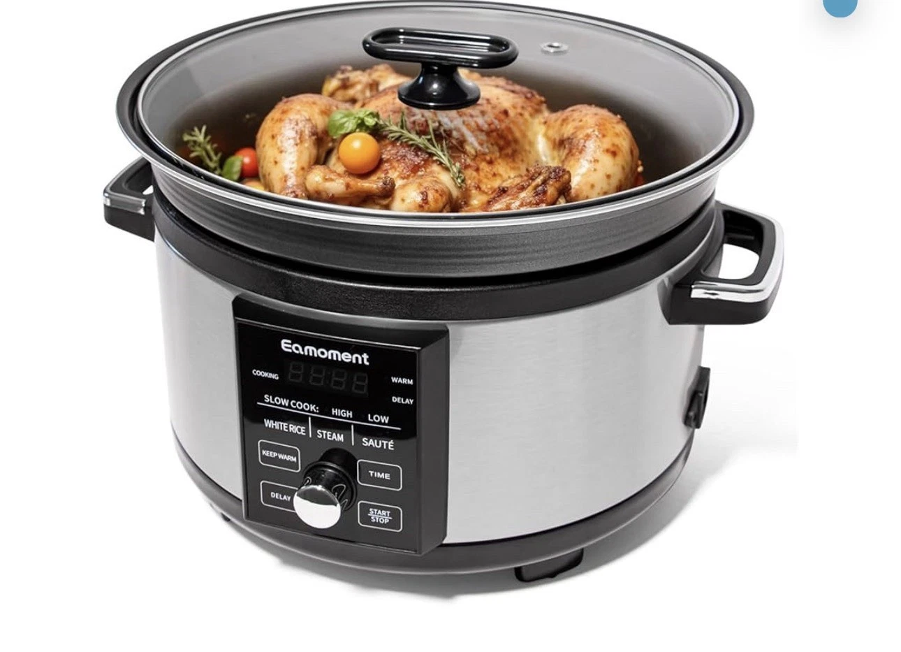 Non Stick Aluminum Alloy Liner.SL... 5.5QT Programmable Slow Cooker With Timer