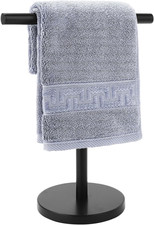 Hand Towel Holder Stand, Freestanding Bathroom Towel Rack, Black Weighted Stai