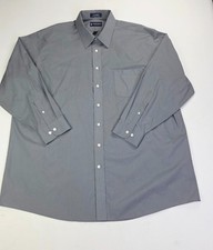 Stafford Essentials classic Fit Mens Size 18-18.5 34-35 Gray Long Sleeve Shirt