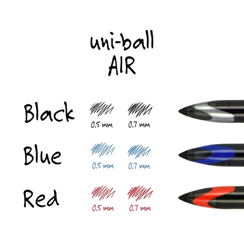 Uni-ball Air Rollerball Pen .7mm Black Ink Dozen 1927631 - Picture 4 of 7
