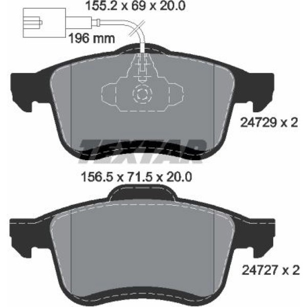 Textar 2472901 Bremsbelagsatz FüR Fiat Opel Lancia Doblo Combo Delta 263 X12-image
