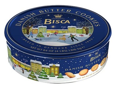 Bisca Danish Butter Cookies, Large 64 oz can!