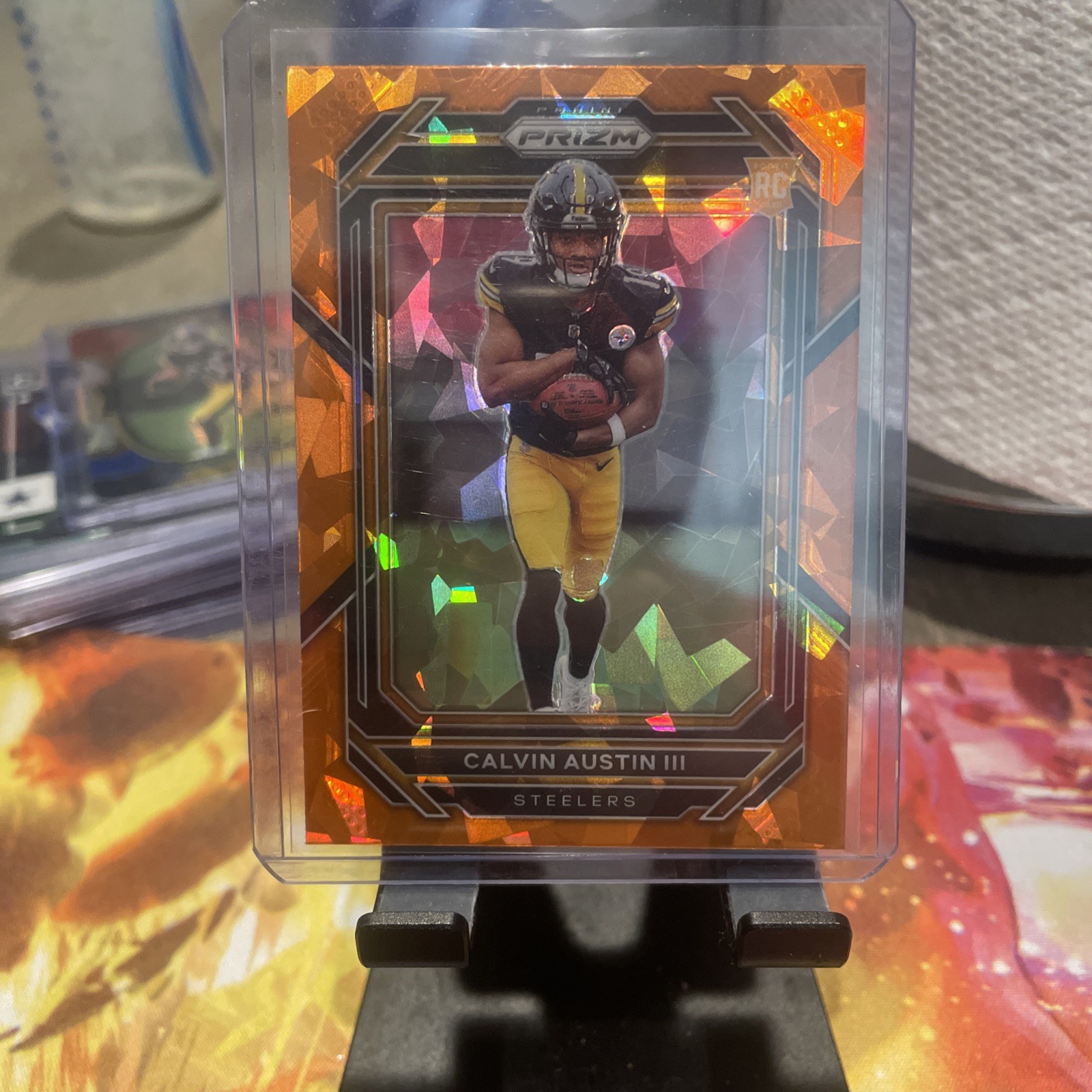 2022 Prizm CALVIN AUSTIN III Orange Cracked Ice Prizm RC Fanatics Exclusive #338