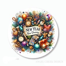 NEW YEAR NEW DREAMS NEW YEAR PARTY FAVORS SCRAPBOOK STICKERS ENVELOPE SEALS