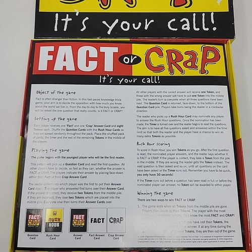 Fact Or Crap Trivia Game With Attitude Imagination Board Game 2005 Complete Nice - Picture 8 of 14