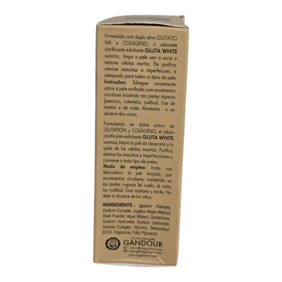 2 paquetes de jabón clarificante y exfoliante de glutatión y colágeno blanco gluta 190 g Foto 3 de 4