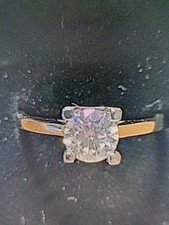 925 STERLING /MOISSANITE   ENGAGEMENT RING/ 1CT AND FULL CERTIFICATION PAPERS