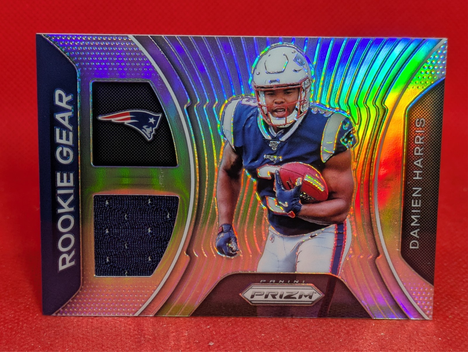 2019 Prizm Damien Harris Silver Prizm Rookie Gear RC Jersey #RG-DA Patriots