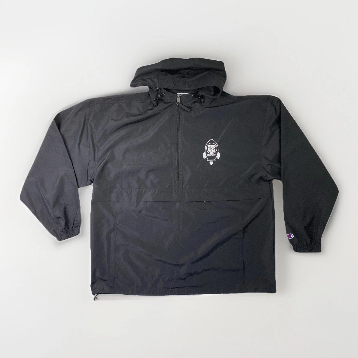 CHAMPION Packable Men’s Jacket Windbreaker BEAR ASTRONAUT Embroidered SIZE: 2XL