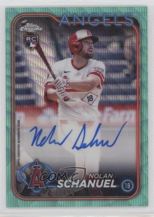 2024 Topps Chrome Update Aqua Wave Refractor /199 Nolan Schanuel Rookie Auto RC