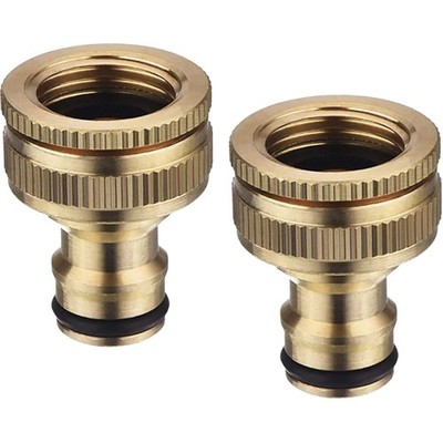 Brass Tap Connector for 1/2 Inch & 3/4 Inch Taps, 2-in-1 Garden Hose Tap Conn...