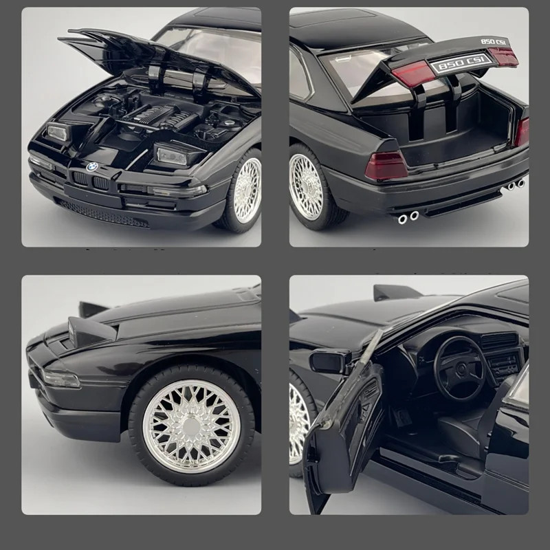 1:24 850 CSI E31 Alloy Diecast Car Model Simulation with Sound