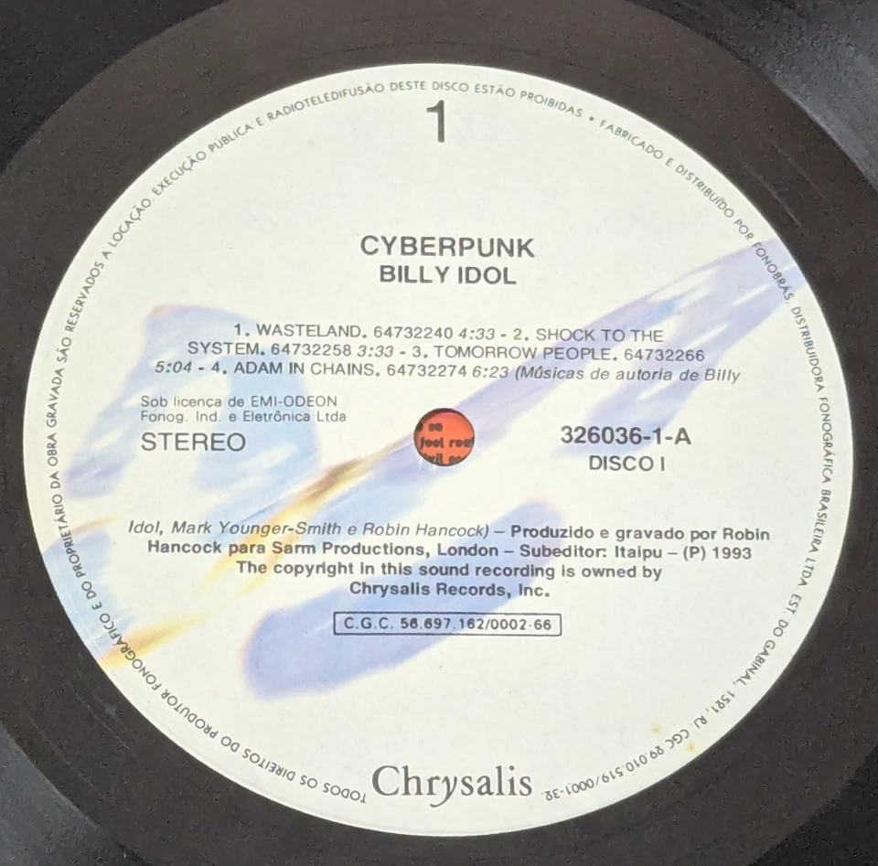 Billy Idol - Cyberpunk BRAZIL  1st Press 2 Lps 1993 - Image 4 of 4