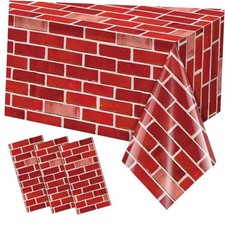 Pack 108x54 inch Red Brick Tablecloth,Brick Wall Backdrop Wallpaper 3