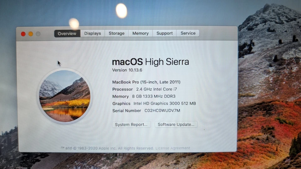 Apple Macbook Pro 15" ,i7 2.4 GHZ, 8GB RAM, 500GB HDD, High Sierra OS, Late 2011 - Image 4 of 4