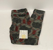 LuLaRoe NWOT Leggings Womens One Size RARE HTF Tiger Print Black,Red,Grey/Green