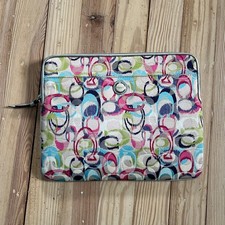Vintage Coach Signature C Tablet Ipad Case Sleeve Organizer Pouch Bag w Pockets