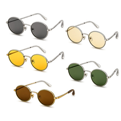Vintage Round Sunglasses Metal Frame Fashion Eyewear Men Women Hip Trendy
