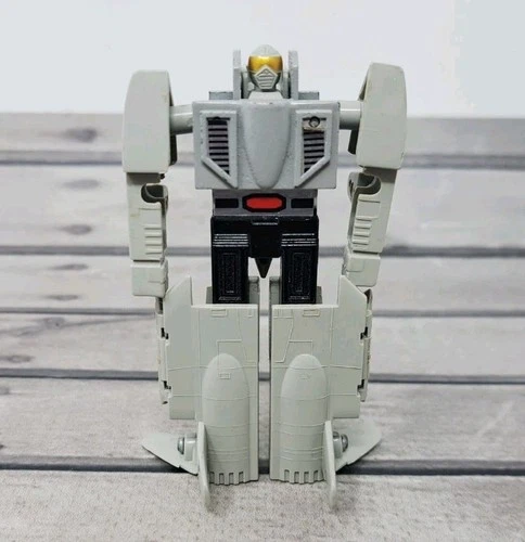 Go-Bots LEADER-1 Action Figure 1984 Tonka MR-25 Fighter Plane Gray Robot Bandai