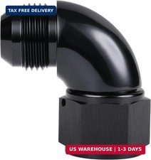 90 Degree 16AN Male to 16AN Female Swivel Full Flow Fitting Adapter Coupler Alum