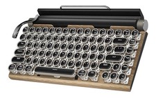 Retro Typewriter Wireless Mechanical Gaming Keyboard, Bluetooth 5.0 Office Co...