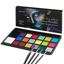 AMIIR Halloween Makeup Face Painting Kit SFX Look Cosplay Costume 20-Colors 