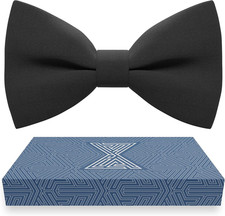Mens Bowties Pre-Tied Shape Clip on Bowtie Solid Men Formal Wear for Kids, Baby