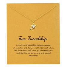 Golden Star Necklace Friendship Gifts, Best Friend Birthday Gifts for Women(Star